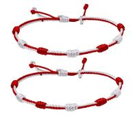 cotigo Pack 2 Pulseras Bandera Castilla y León de Hilo Ajustable - Pulseras a Juego Rojo y Blanco, Estilo Regional, Unisex (Bandera Castilla y León)