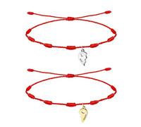 cotigo - Pack de 2 Pulseras Ajustables Best Friends para Amistad, Hilo Rojo con Colgantes de Acero Inoxidable, Regalo Original para Mejores Amigas, San Valentín y Cumpleaños (Best Friends)