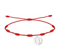 cotigo Pulsera 7 Nudos Roja con Inicial A-Z Acero Inoxidable-Amuletos de Suerte y Proteccion-Pulsera Mal de Ojo-Parejas y Amistad-Bisutería Ajustable-Pulsera Hilo Rojo Mujer y Hombre (U - Plateado)