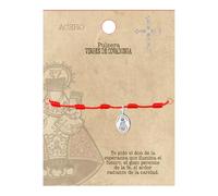 cotigo Pulsera 7 Nudos Roja con Virgen de Covadonga en Acero-Amuletos de la Suerte y Proteccion-Pulsera Mal de Ojo para Parejas y Amistad-Bisutería Ajustable,Pulsera Hilo Rojo Mujer y Hombre