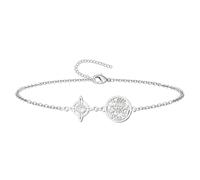 cotigo Pulsera de Protección Nudo de Bruja con Cuarzo Blanco y Tetragramaton - Acero Inoxidable Ajustable - Amuleto Espiritual de Claridad, Equilibrio y Energía Positiva (Cuarzo Blanco)