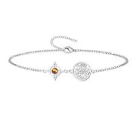 cotigo Pulsera de Protección Nudo de Bruja con Ojo de Tigre y Tetragramaton - Acero Inoxidable Ajustable - Amuleto Espiritual de Fuerza, Equilibrio y Energía Positiva (Ojo de Tigre)