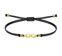 cotigo Pulsera de Protección y Suerte de Acero Inoxidable, Pulsera Unisex con Amuleto contra el Mal de Ojo, Hecha a Mano en Hilo Encerado - Varios Diseños (infinito dorado)