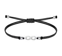 cotigo Pulsera de Protección y Suerte de Acero Inoxidable, Pulsera Unisex con Amuleto contra el Mal de Ojo, Hecha a Mano en Hilo Encerado - Varios Diseños (infinito plateado)