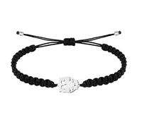cotigo Pulsera Hilo Destino con Simbolos de acero inoxidable, amuletos de proteccion y suerte, Amuletos contra el mal de ojo - Pulsera Mujer/Pulsera Hombre (BUHO NEGRO)