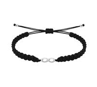 cotigo Pulsera Hilo Destino con Simbolos de acero inoxidable, amuletos de proteccion y suerte, Amuletos contra el mal de ojo - Pulsera Mujer/Pulsera Hombre (INFINITO NEGRO PLAT)