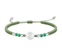 cotigo Pulsera Hilo Encerado con Aventurina Verde y Ojo Turco en Acero Inoxidable - Amuleto de Protección contra Mal de Ojo y Suerte Ajustable - Regalo Original Mujer y Hombre (Aventurina Verde)