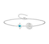 cotigo Pulsera Nudo de Bruja con Tetragramatón y San Benito en Acero Inoxidable｜Amuleto de Protección y Energía Positiva｜Regalo para Mujer y Hombre (Turquesa)