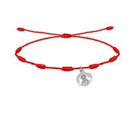 cotigo Pulsera Nudos Roja con Santo o Virgen en Acero Inoxidable-Amuletos de la Suerte y Proteccion-contra Mal de Ojo-Ajustable, Hilo Rojo Mujer y Hombre (SAN JUDAS TADEO)