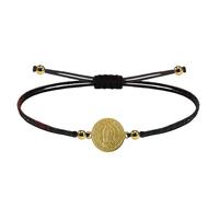 cotigo- Pulsera virgen y santos de España, virgen del Carmen, Rocio, Fatima, san Benito y mas, pulsera para mujer y hombre, regalos mujer, regalo abuela. (VIRGEN DE GUADALUPE- NEGRO DORADO)