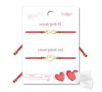 cotigo-Pulseras Amistad, Pulseras para Parejas, Pulseras Hermanas, Pulsera Mejores Amigas, Hilo Rojo Regalo San Valentín Novios Madre Hija Niña (CORAZON + INFINITO)