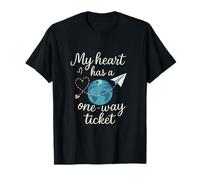 Cotización de Viaje Wanderlust My Heart Has a One-Way Ticket Camiseta