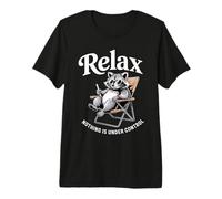 Cotización Raccoon Relax Nothing Is Under Control Camiseta Premium