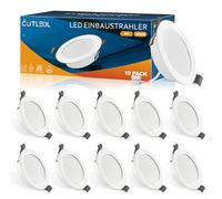 COTLEDL 10 Unidades Downlight LED Techo Empotrable 5W 450LM, Ojos de Buey Redondo Blanco Frío 6000K, Corte Ф 68-80mm IP44 Foco Empotrables LED Techo para Techo Salón Cocina Baño