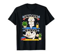 Coton De Tulear Haciendo Yoga inhalar - exale DIGOR Divertido Camiseta