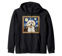 Coton de Tulear Noche Estrellada Sudadera con Capucha