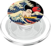 Coton de Tulear - Perro Leal japonés Kanagawa Wave Surf PopSockets PopGrip para MagSafe