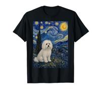 Coton de Tulear Perro Van Gogh Noche Estrellada Camiseta