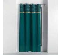 COTON d'intérieur suavidad Interior, Cortina con Ojales (140 X 240 Cm) Artchic Azul, Algodón Acabado Top Impreso Metálico