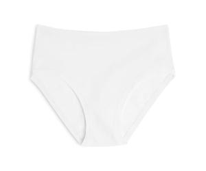 Cotonella Art. 3363K6 - Bragas para mujer modelo Midi de algodón elástico - Pack de 6 unidades - Calzoncillos de cintura media de algodón bielástico con bordes extra confort, Color blanco., M