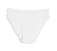 Cotonella, Braga Tai para mujer de suave algodón bielástico con cintura y abertura media, con borde de cintura extra confort - Art. GD497, Color blanco., L