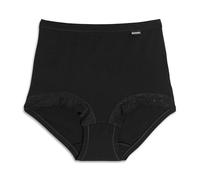 Cotonella Slip Donna Cotone Pizzo Love Lace Maxi Vita Alta AD214 (Nero, 6 XXL IT Donna)