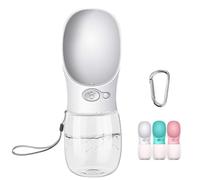 Cotop Botella de Agua portátil para Perros, 350 ml, sin BPA, Cuenco de Viaje para Perros, pequeño, dispensador de Agua a Prueba de Fugas, para Mascotas al Aire Libre, Blanco Puro