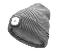 COTOP Gorro con Luz, Regalo para Hombre y Mujer, Gorro Térmico con Forro Polar y Luz Frontal LED para Senderismo, Running y Ciclismo