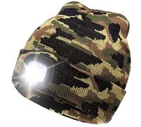 COTOP Gorro de Punto con luz, Unisex 4 LED cálido Gorro de Invierno Gorro con Manos Libres Iluminado Regalo Original para Amigos Hombres y Mujeres para Caminar de Noche, Acampar, Andar en Bicicleta