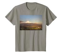 Cotopaxi, Andes montañas Pintura al óleo Paisaje Vintage Camiseta, Niños, Pizarra, 8 años