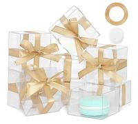 COTOPHER 120 cajas de macaron transparentes, 2.17 x 2.17 x 1.38 pulgadas, cajas de regalo transparentes cubiertas de chocolate, cajas de regalo transparentes para bodas, baby shower