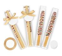 COTOPHER 120 cajas transparentes de macarrón, 1 x 1 x 8 pulgadas, cajas transparentes de galletas de mineral cubiertas de chocolate para bodas, baby shower