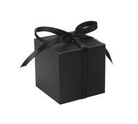 COTOPHER 60 cajas de regalo de boda, cajas de regalo de papel de 3 x 3 pulgadas, pequeñas cajas de regalo con cintas, pequeñas cajas para regalos, manualidades, magdalenas, dulces, cajas de propuesta de dama de honor, cajas de fácil montaje (negro)