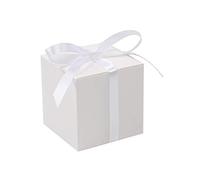 COTOPHER 60 cajas de regalo de boda, cajas de regalo de papel de 3 x 3 x 3 pulgadas, cajas de regalo pequeñas con cintas, cajas pequeñas para regalos, manualidades, cupcakes, dulces, cajas de