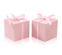 COTOPHER 60 cajas de regalo pequeñas, cajas de regalo de papel de 2 x 2 x 2 pulgadas con cintas, caja de dulces para recuerdos de boda, baby shower, despedida de soltera, fiesta de cumpleaños (60
