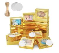 COTOPHER - Caja de jabón, 100 cajas pequeñas de embalaje de jabón de 3.5 x 2.35 x 1.2 pulgadas, mini cajas de papel kraft con ventana para jabón casero, dulces, chocolate, panadería, galletas, jabón