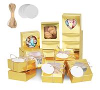 COTOPHER Caja de jabón, 30 cajas pequeñas de embalaje de jabón de 2.8 x 2.8 x 1.2 pulgadas, mini cajas de papel kraft con ventana para jabón casero, caramelo, chocolate, panadería, galletas, embalaje