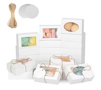 COTOPHER - Caja de jabón, 30 cajas pequeñas de embalaje de jabón de 3.5 x 2.35 x 1.2 pulgadas, mini cajas de papel kraft con ventana para jabón casero, caramelo, chocolate, panadería, galletas,