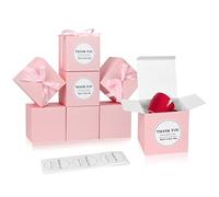 COTOPHER Cajas de regalo pequeñas, paquete de 60 cajas de regalo rosas de 4 x 4 x 4 pulgadas con tapas para regalos, manualidades, recuerdos de fiesta de boda, cajas de cupcakes, dulces, caja de