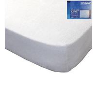 COTOPUR - Mistral Funda colchón Rizo 100% algodón Extensible y Ajustable. Color: Azul Talla: 135