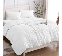 Cotopuro Funda Nórdica Cama 160/180 de 100% Algodón, Juego de Funda Edredón 260x240 y 2 Fundas de Almohada 50x80 Algodón Premium 150GSM, Suave, Transpirable, Hipoalergénico Blanco