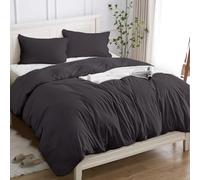 Cotopuro Funda Nórdica Cama 90 de 100% Algodón, Juego de Funda Edredón 140x200 y 1 Fundas de Almohada 50x80 Algodón Premium 150GSM, Suave, Transpirable, Hipoalergénico Gris Oscuro