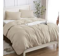 Cotopuro Funda Nórdica Cama 90 de 100% Algodón, Juego de Funda Edredón 140x200 y 1 Fundas de Almohada 50x80 Algodón Premium 150GSM, Suave, Transpirable, Hipoalergénico Beige