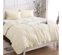 Cotopuro Funda Nórdica Cama 90 de 100% Algodón, Juego de Funda Edredón 155x200 y 1 Fundas de Almohada 50x80 Algodón Premium 150GSM, Suave, Transpirable, Hipoalergénico Beige Claro