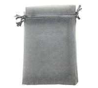COTOSEY 50 bolsas de organza extra grandes con cordón, bolsas transparentes de 12 x 16 pulgadas (gris)