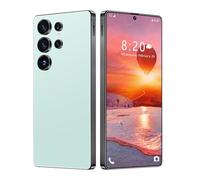 COTSRGT Teléfono Móvil Ultra Económico S24, Pantalla De 7,3 Pulgadas, Doble SIM, Cámara De 72MP 108MP, Android 14.0, 16GB RAM 1 TB ROM, Compatible con Wi-Fi, Bluetooth Face ID,Cyan-7.3 Inch