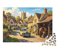 Cotswolds Village Puzzle para Adultos 1000 Piezas Reciclable Cozy Countryside Senior Puzzles Impossible Hard Difficult Challenging Relieve Senile Dementia Activity 70x50cm/1000pcs