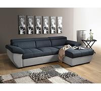 Cotta de 2 Sofá Rec, Estructura Tejido, 100% poliéster, 170 x 267 x 79 cm, Color Negro/Gris