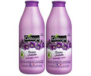 Cottage | Baño & Gel Ducha [ Leche Hidratante | Divina Violeta 97% de Ingredientes de origen natural | Lote de 2 Botellas de 750 ml