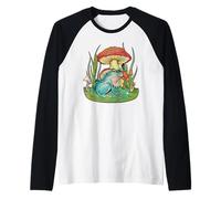 Cottage Core Clothes - Frog and Mushroom Cottagecore Camiseta Manga Raglan